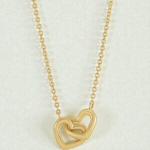 Interlocking Heart Necklace in 14kt Yellow Gold
